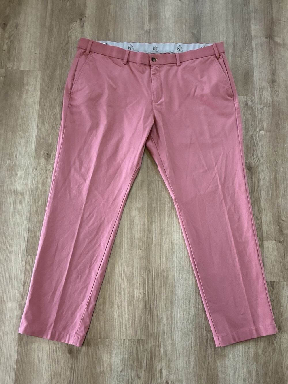 Lauren Ralph Lauren Men’s Pink Chino Pants P40W X 29L Stretch Flat Front
